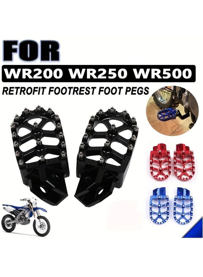 Blue CNC Motorcycle Footrest Wide Footpegs For YAMAHA YZ80 YZ125 YZ250 YZ500 YZ490 WR200 WR250 WR500 TTR90 TTR110 TTR125 TTR250 XT250 - Image 1